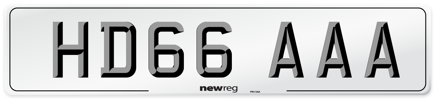 HD66 AAA Number Plate from New Reg